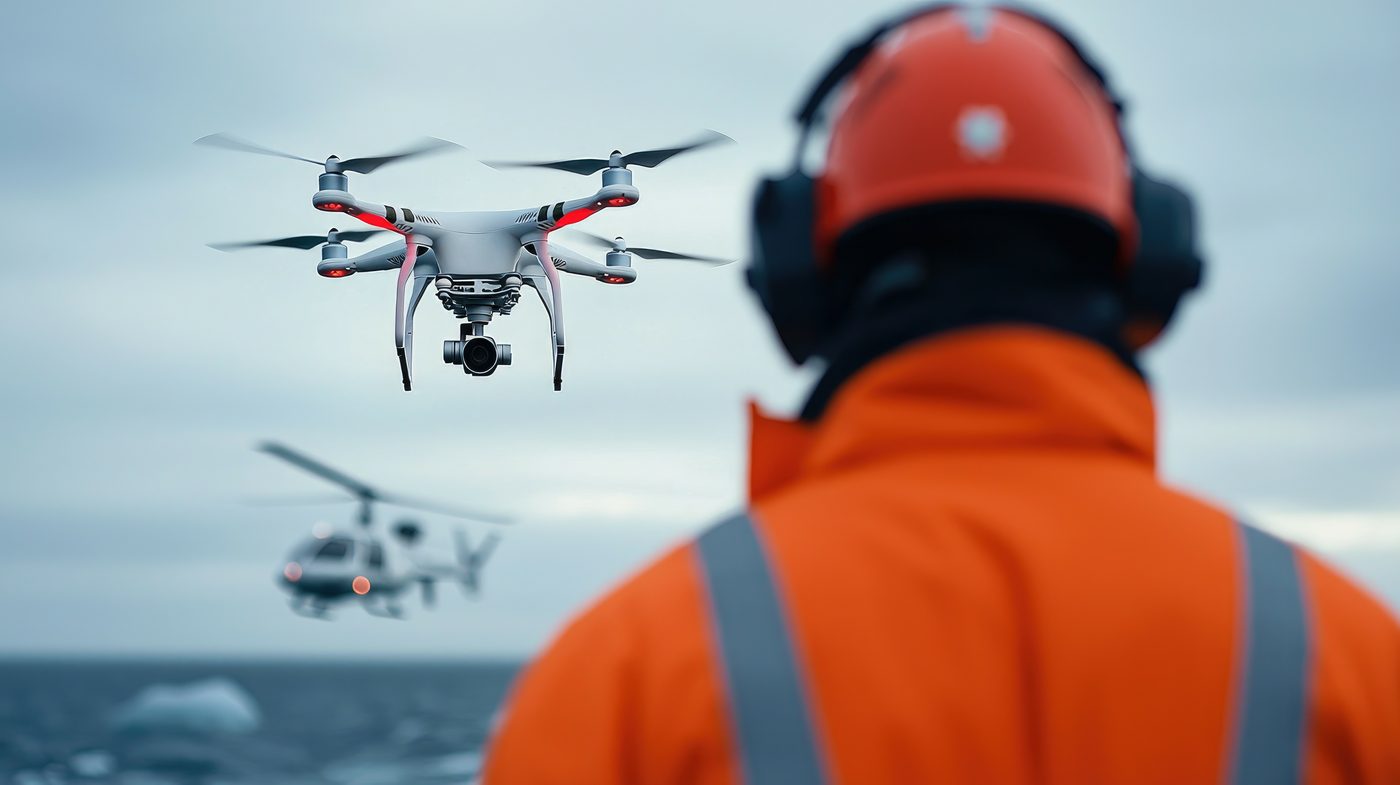 A white delivery drone used for aerial cargo logistics